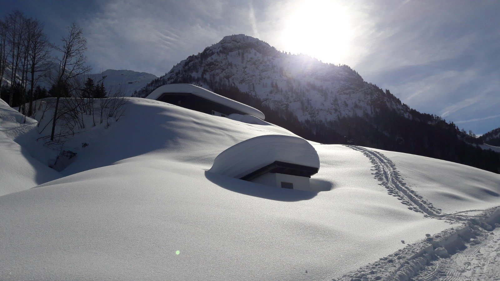 The house in Hochfilzen under snow